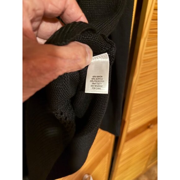 APT 9 Open-Knit Black Sweater Womens Size L Casual Chic Grunge - Picture 3 of 8